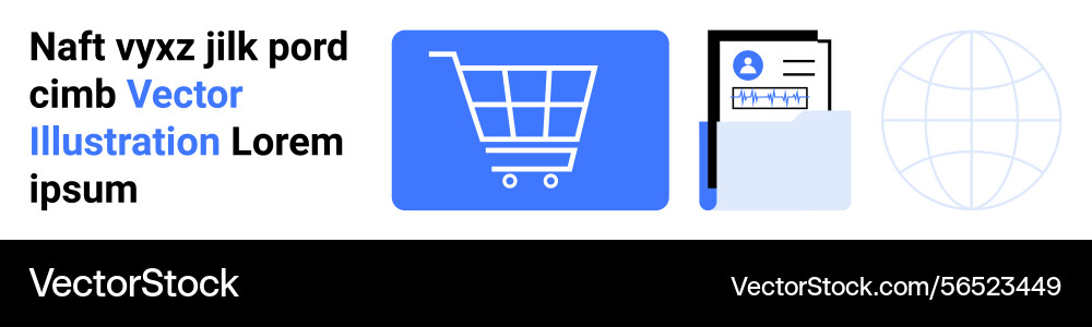 Digital shopping cart user profile document Digital shopping cart user profile document vector image