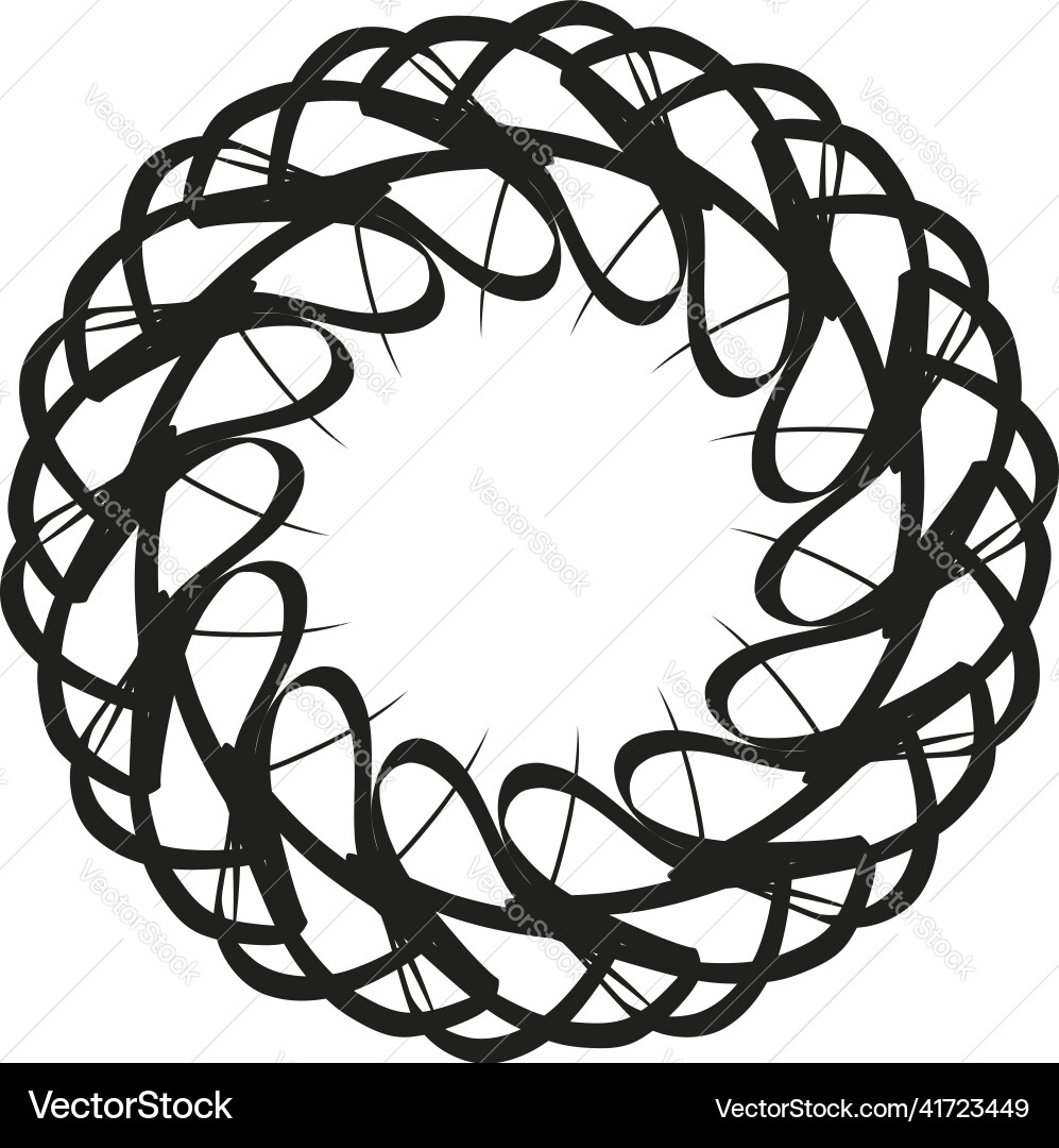 Distorted sketch radiating abstract shape Distorted sketch radiating abstract shape vector image