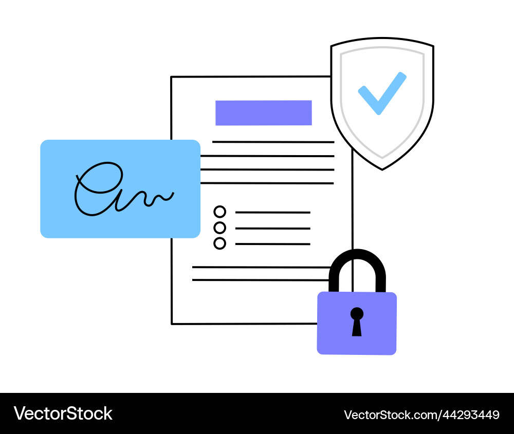 Document Paper Page with Signature vector image