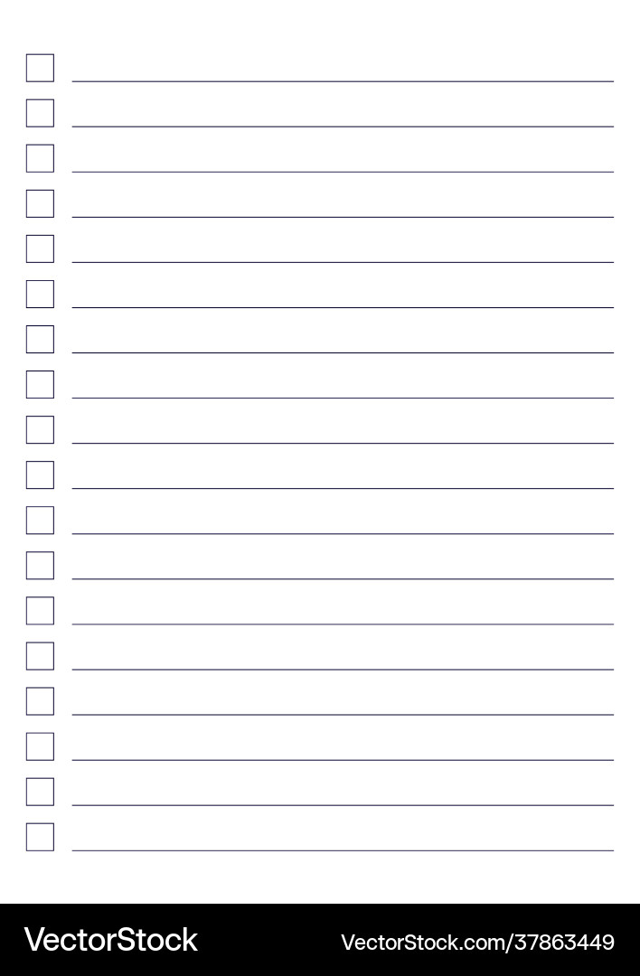 Graph paper printable to do list with check boxes Graph paper printable to do list with check boxes vector image
