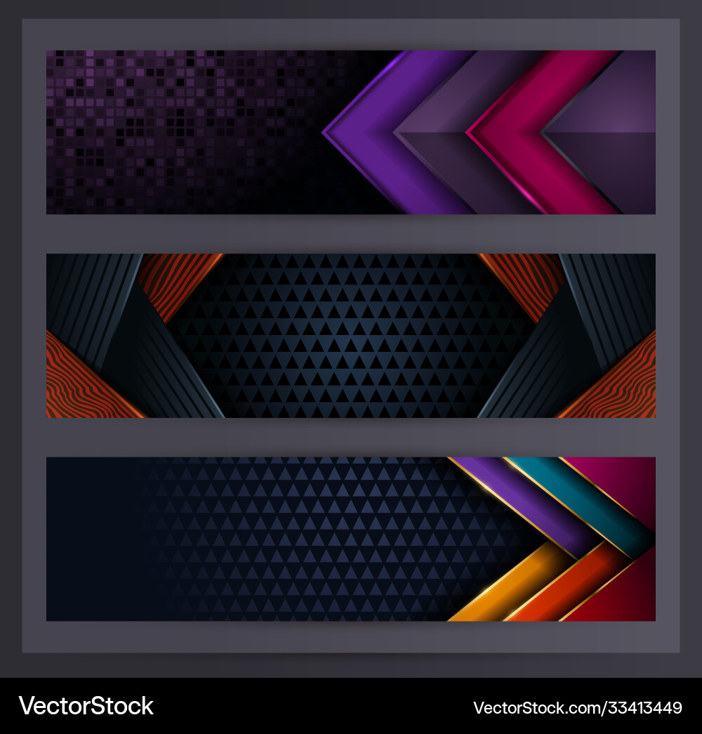 Horizontal banner set collection with various Vector Image