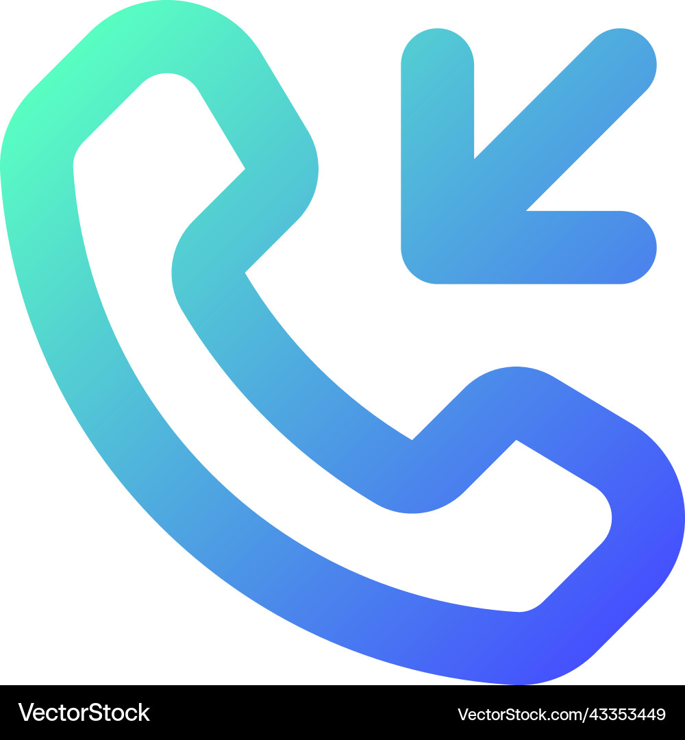 Incoming call pixel perfect gradient linear ui Vector Image