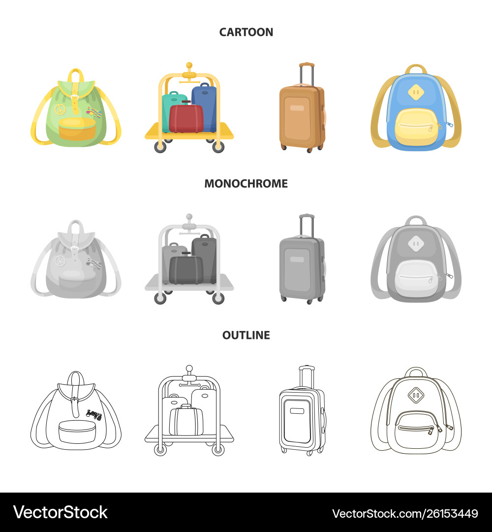 Isolated object backpack and bag icon set Vector Image