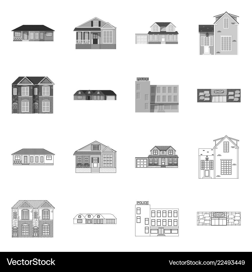 Isolated object of building and front icon Vector Image