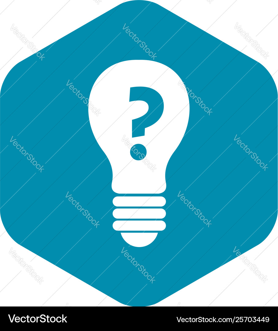 Light bulb with question mark inside icon simple Light bulb with question mark inside icon simple vector image