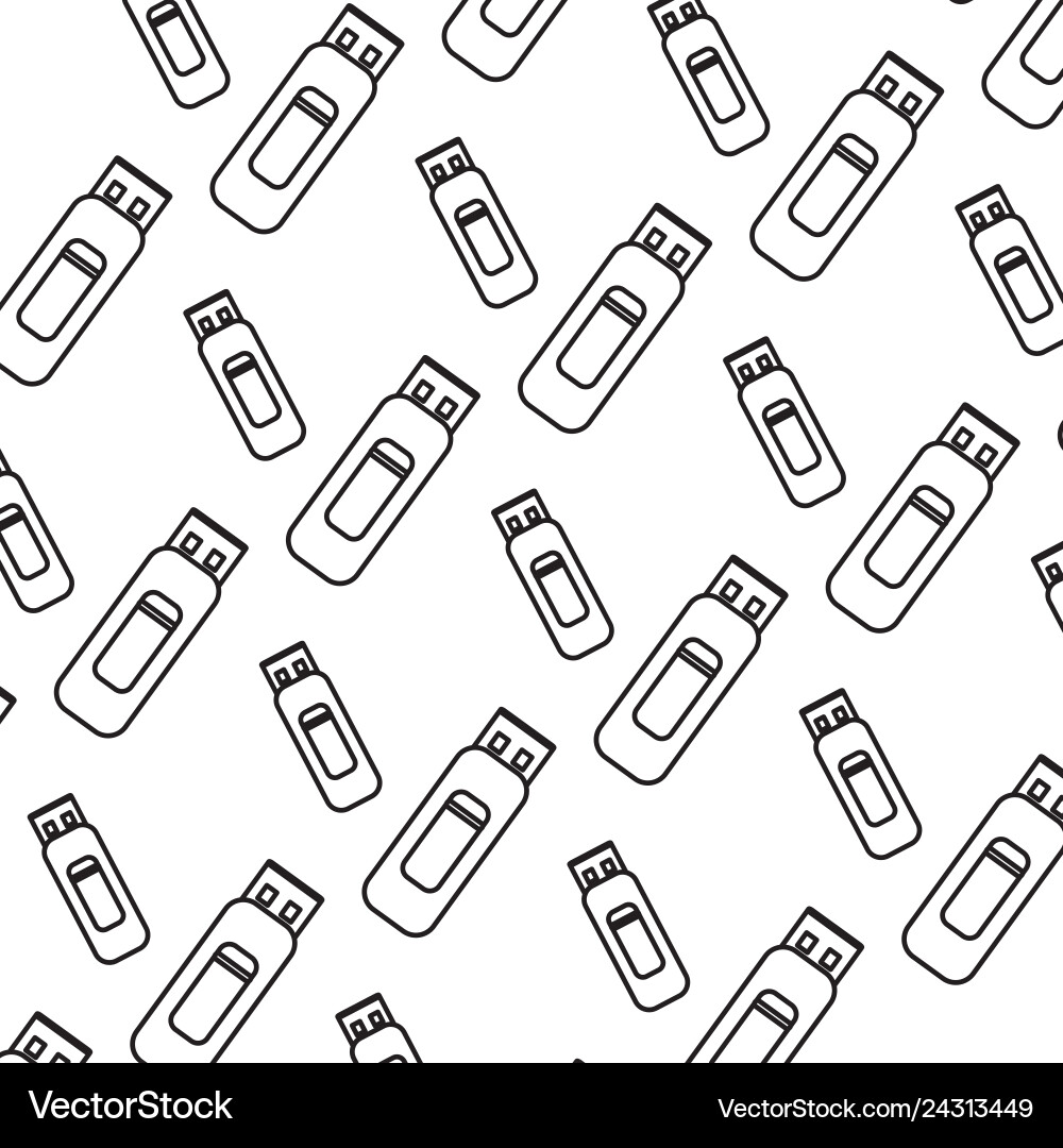Line data usb memory technology background Vector Image