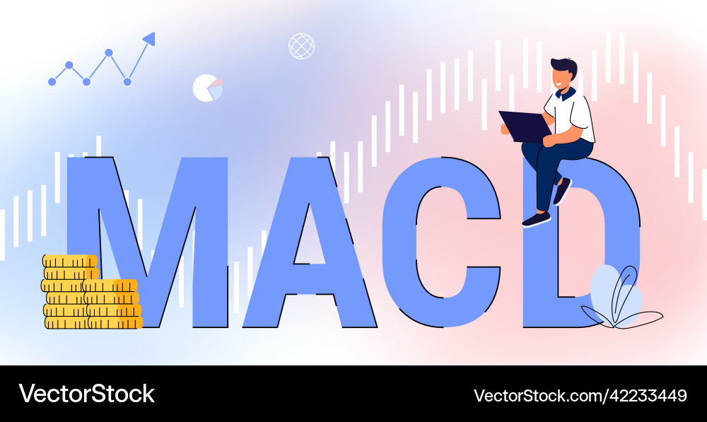 Macd moving average convergence divergence Vector Image