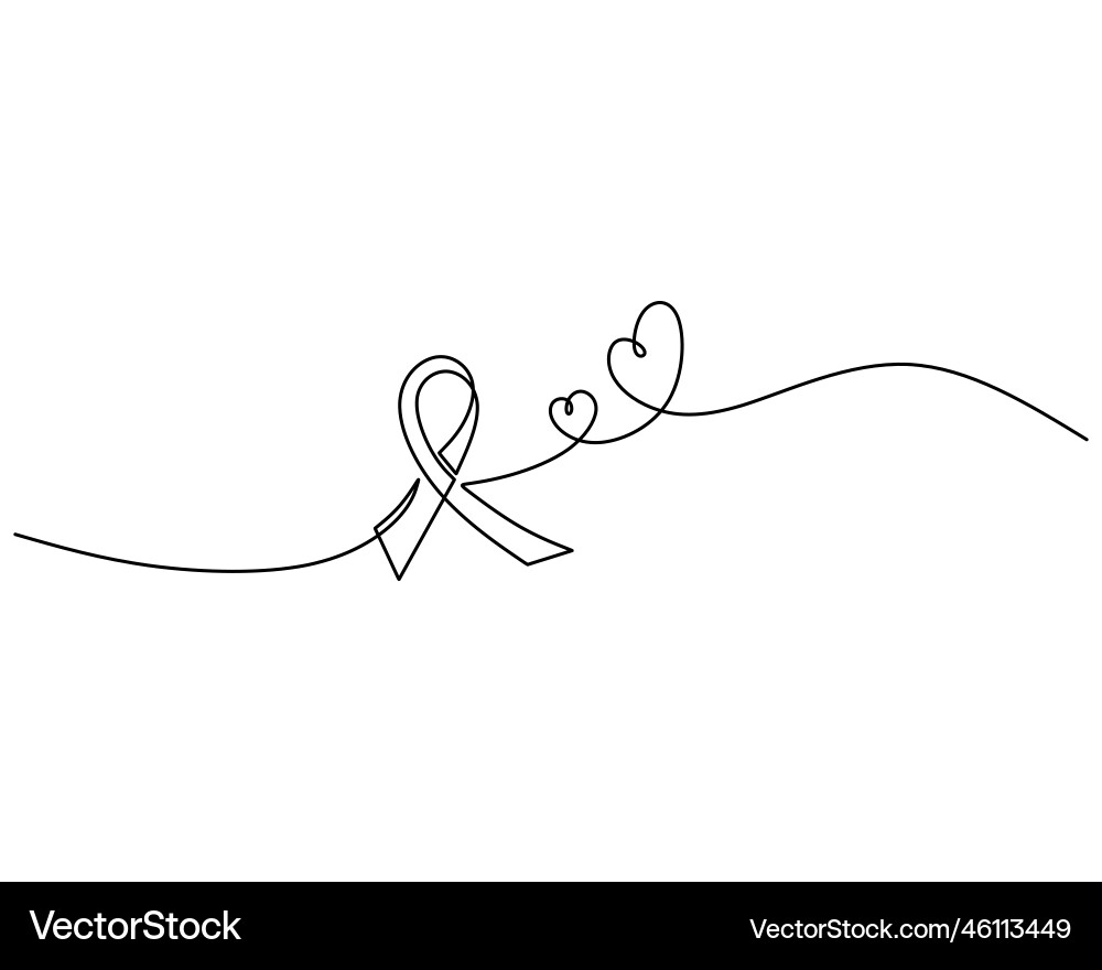 One single continuous line of two heart symbol One single continuous line of two heart symbol vector image