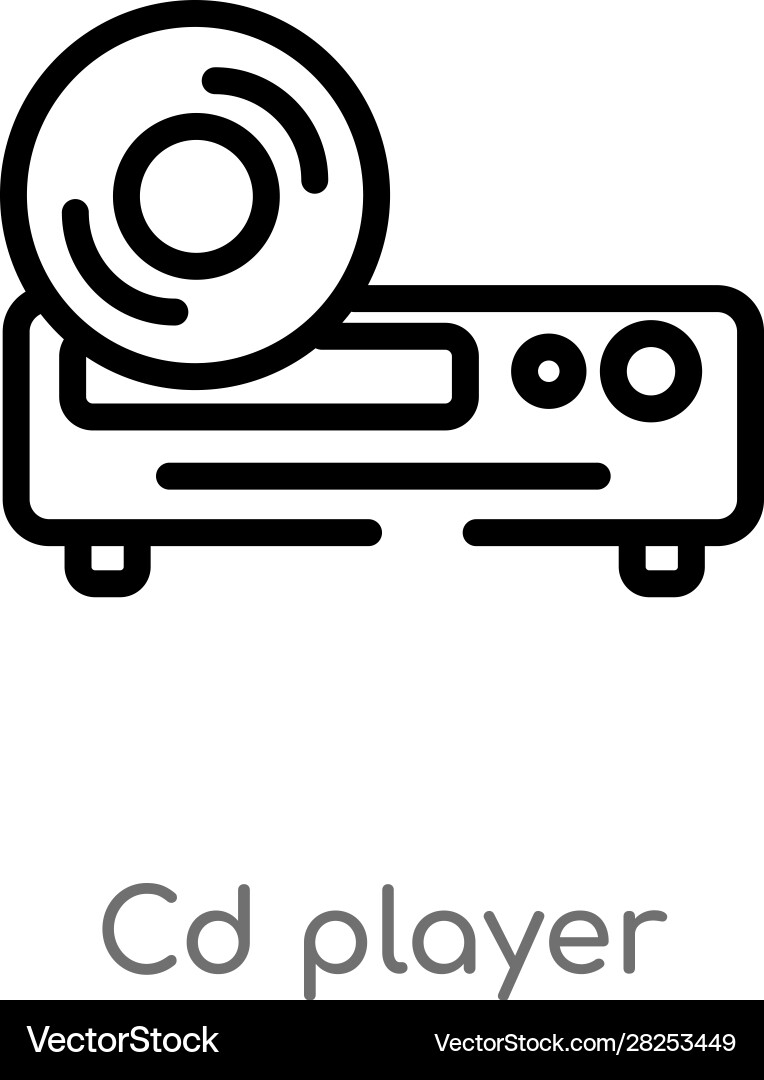 Outline cd player icon isolated black simple line vector image