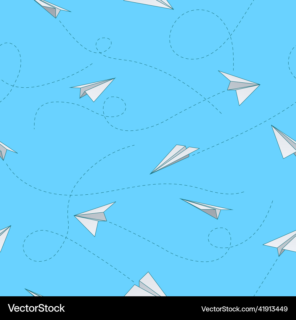 Paper Airplane Flight Pattern vector image