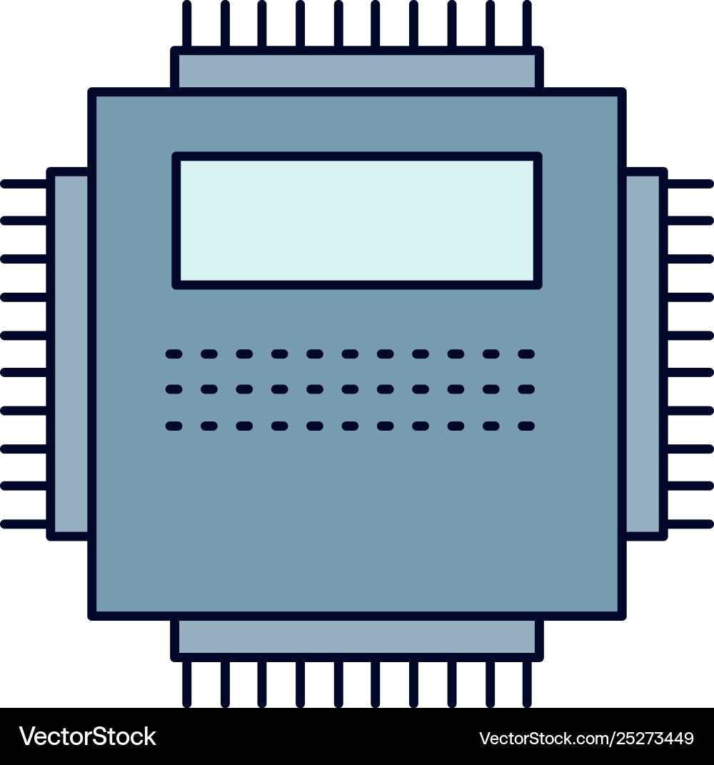 Processor hardware computer pc technology flat Processor hardware computer pc technology flat vector image