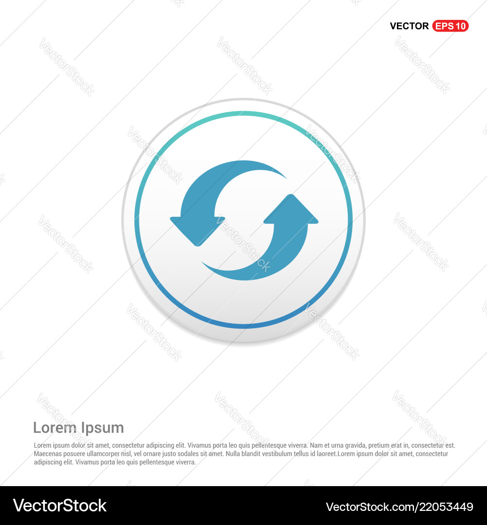Reload icon - white circle button Vector Image