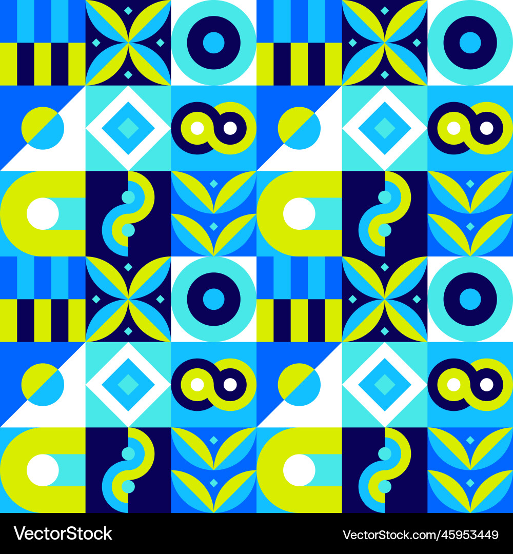 Retro Geometric Square Pattern vector image