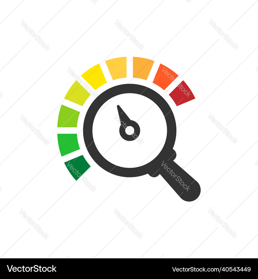 Risk meter icon in flat style rating indicator Risk meter icon in flat style rating indicator Vector Image