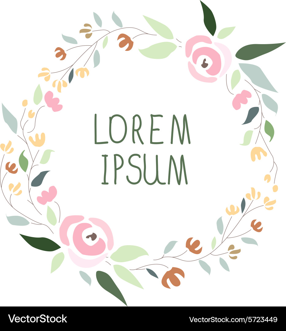 Rustic Floral Wreath vector image