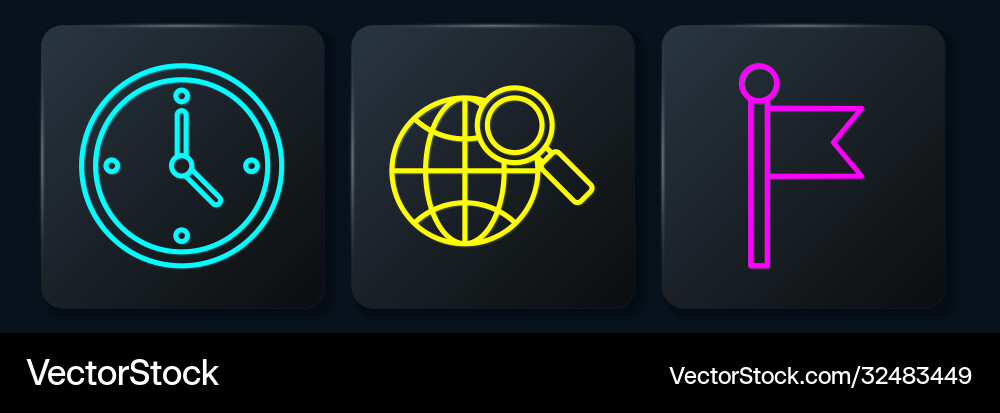 Set line fast time delivery location marker vector image