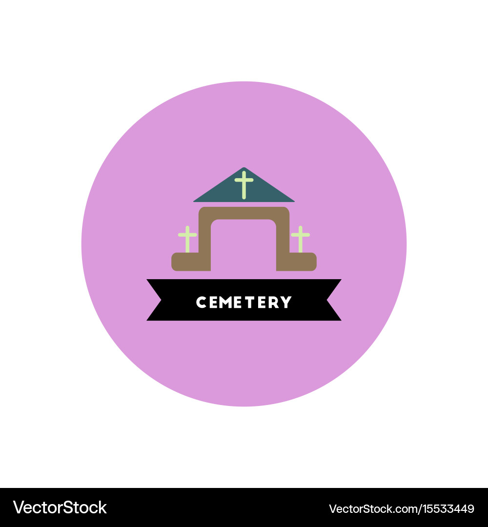 Stylish icon in color circle building cemetery Vector Image