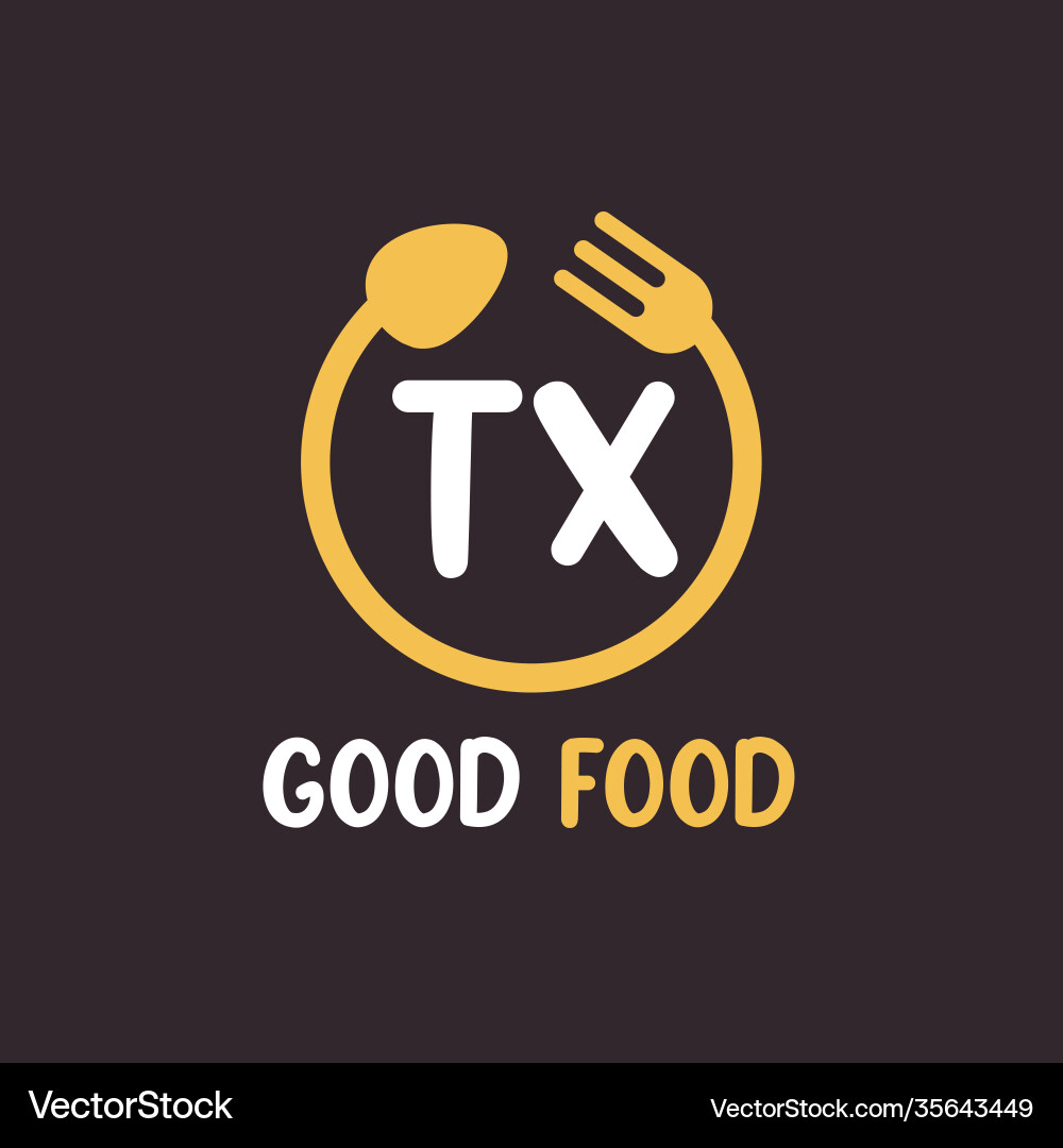 Tx Brief Logo Design mit Restaurant Konzept Tx Brief Logo Design mit Restaurant Konzept vektorbild