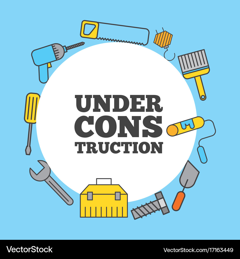 Under construction tool equipment work heavy hard Vector Image