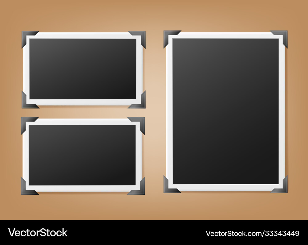 Vintage Photo Album Page Template Vector Image