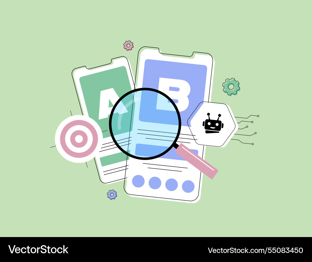 Ai-powered ab testing - ux research user behavior vector image