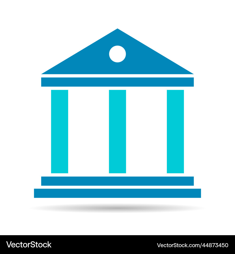 Building university architecture shadow icon Building university architecture shadow icon vector image