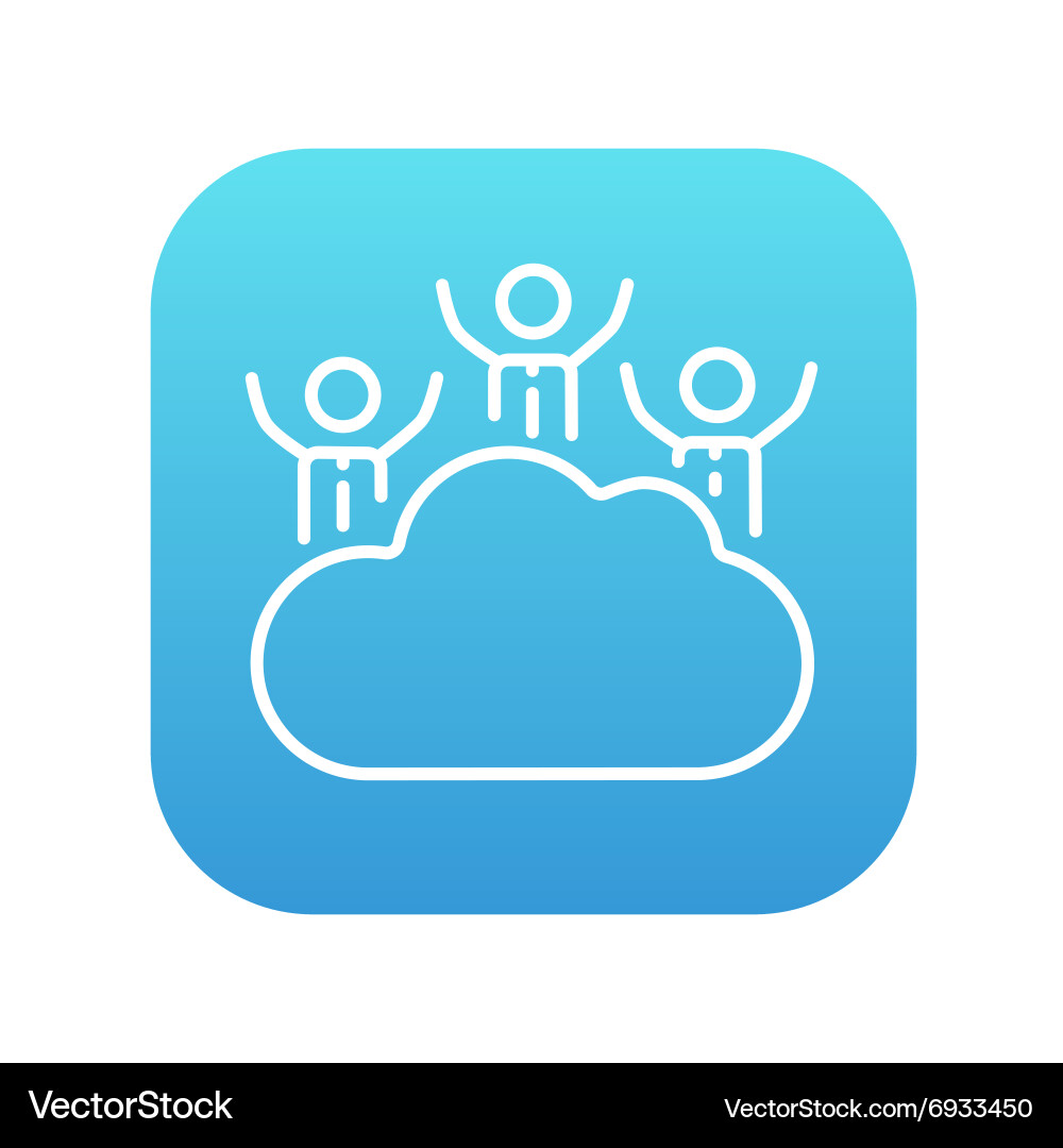 Cloud computing line icon vector image