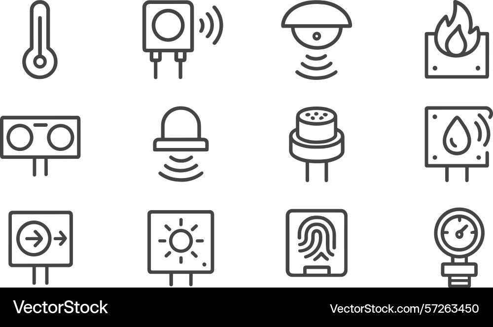 Collection of symbols representing various sensors Collection of symbols representing various sensors vector image