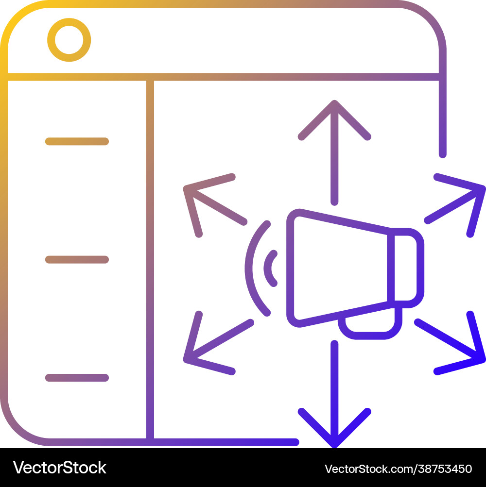 Content distribution platforms gradient linear Content distribution platforms gradient linear vector image