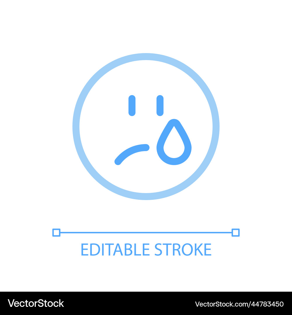 Crying emoji pixel perfect color linear ui icon Crying emoji pixel perfect color linear ui icon vector image