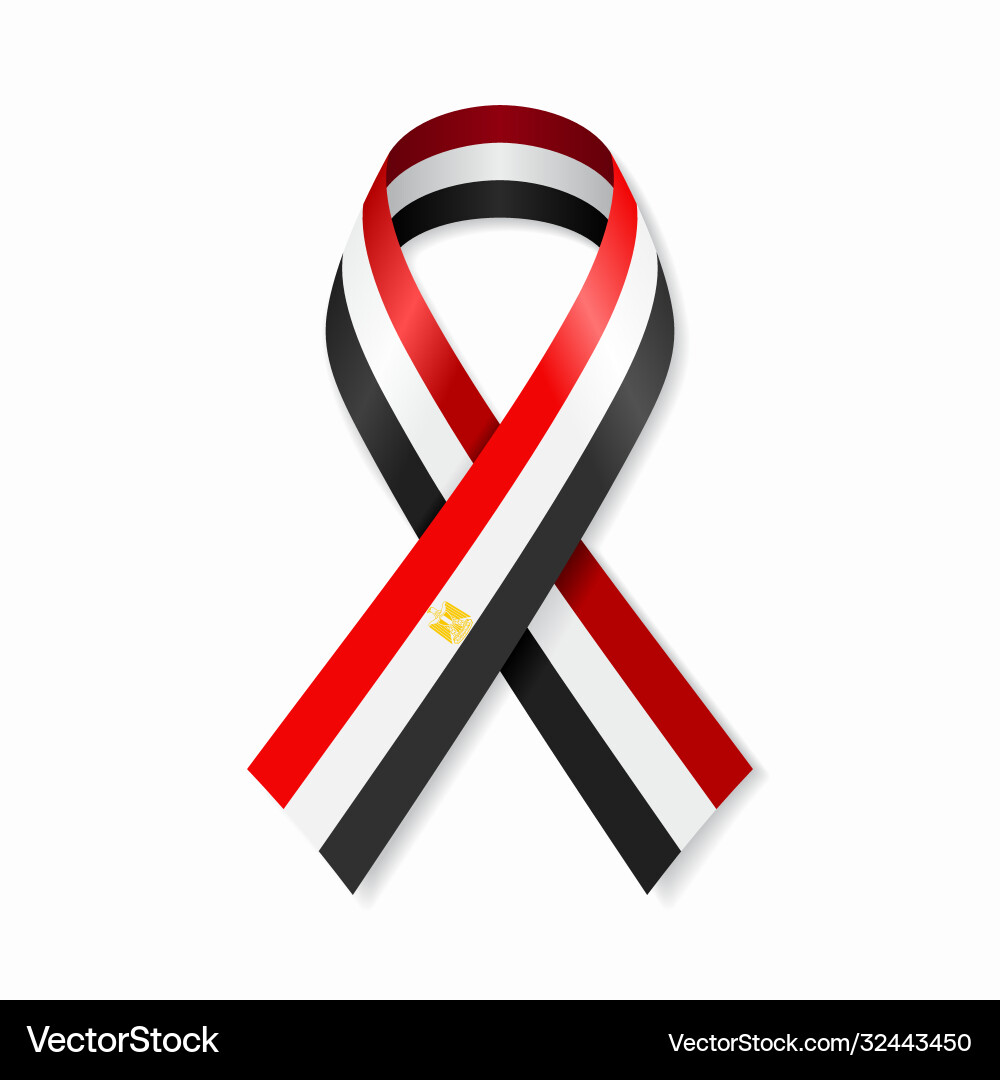 Egyptian Flag Ribbon Vector Image