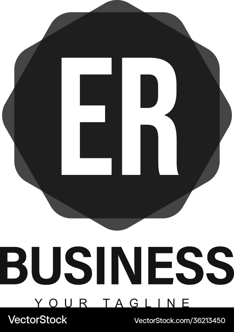 Er initial a logo design with abstract style Er initial a logo design with abstract style Vector Image
