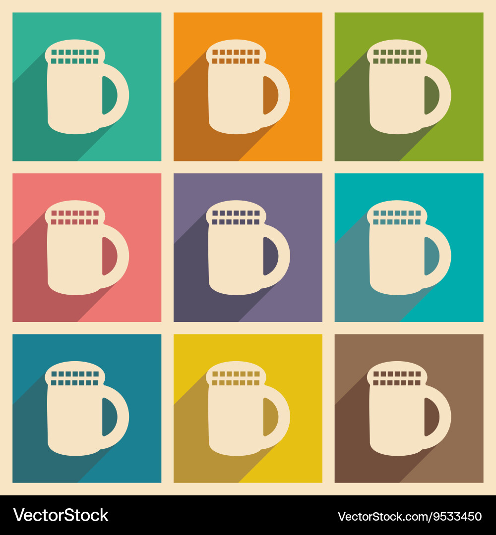 Flat with shadow concept and mobile application vector image