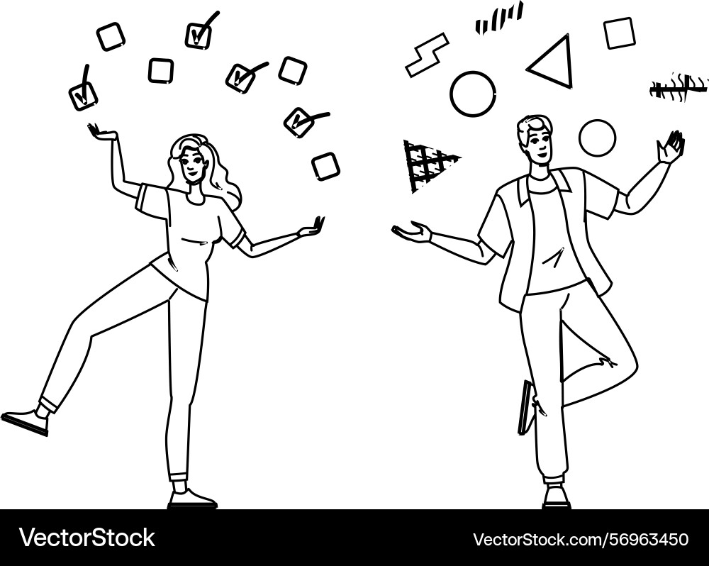 Focus juggling multiple tasks Vector Image