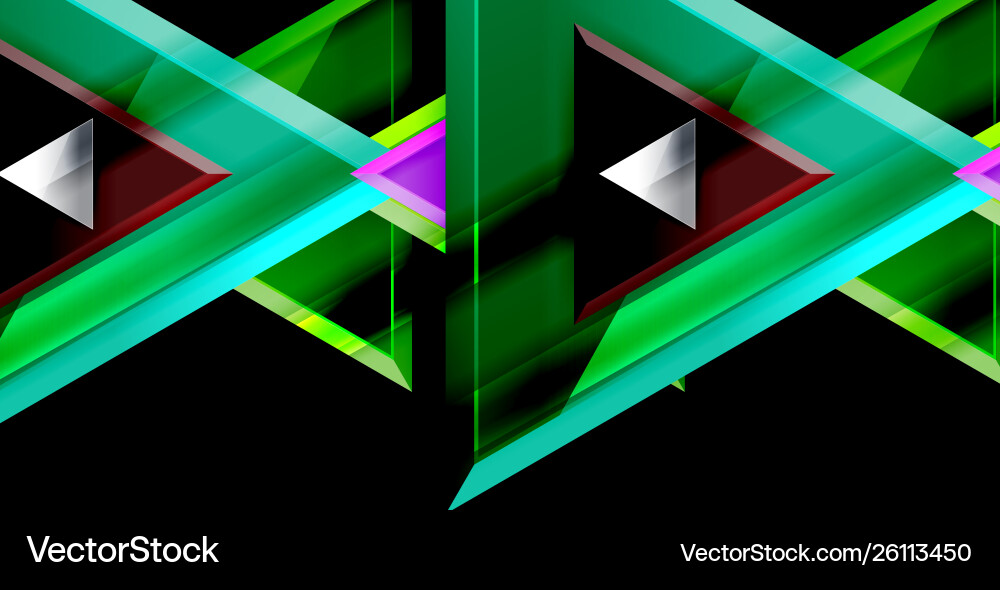 Glossy shiny triangles background Vector Image