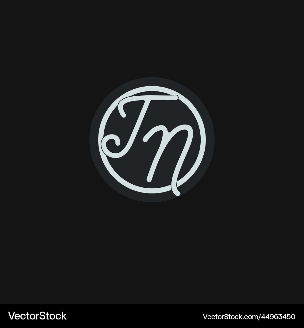 Initials tn logo monogram with simple circle line Vector Image