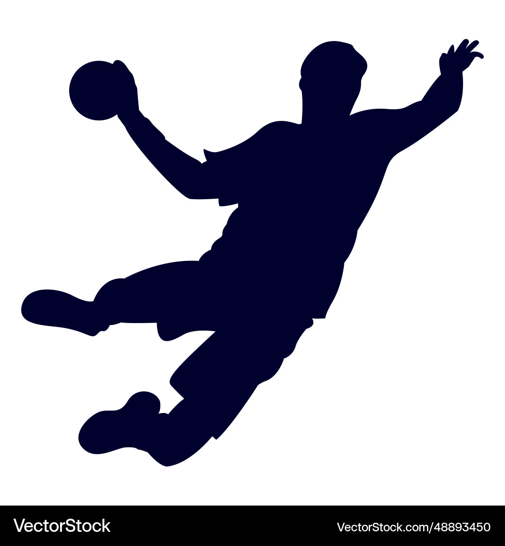 Jumping Kerl Handball-Spieler Leute Silhouette Jumping Kerl Handball-Spieler Leute Silhouette vektorbild