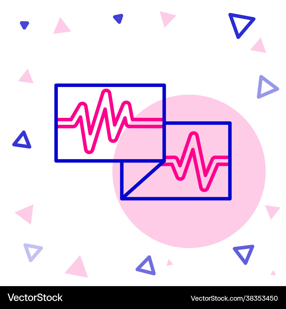 Line computer monitor with cardiogram icon Line computer monitor with cardiogram icon Vector Image
