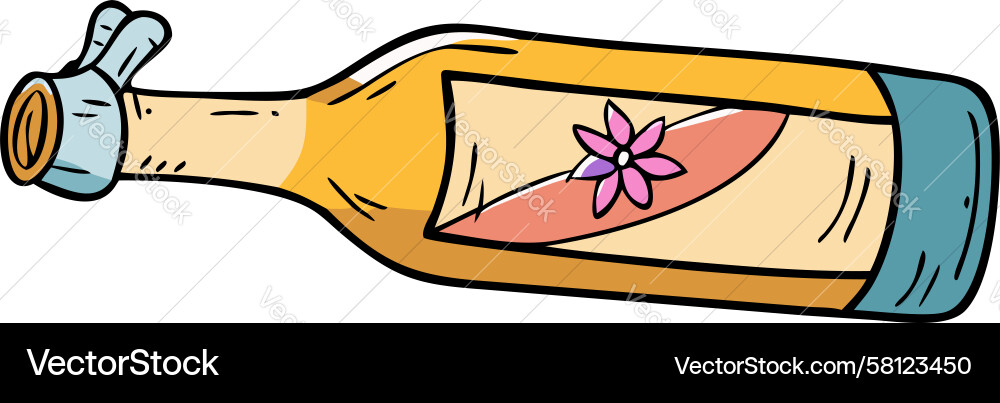 Message in a Bottle Sketch Vector Image