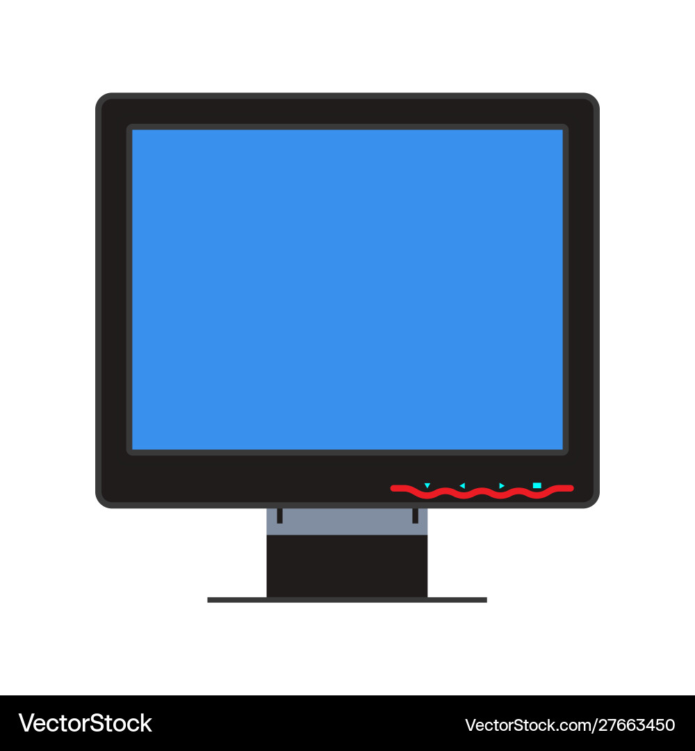 Monitor screen front view display icon above Monitor screen front view display icon above vector image