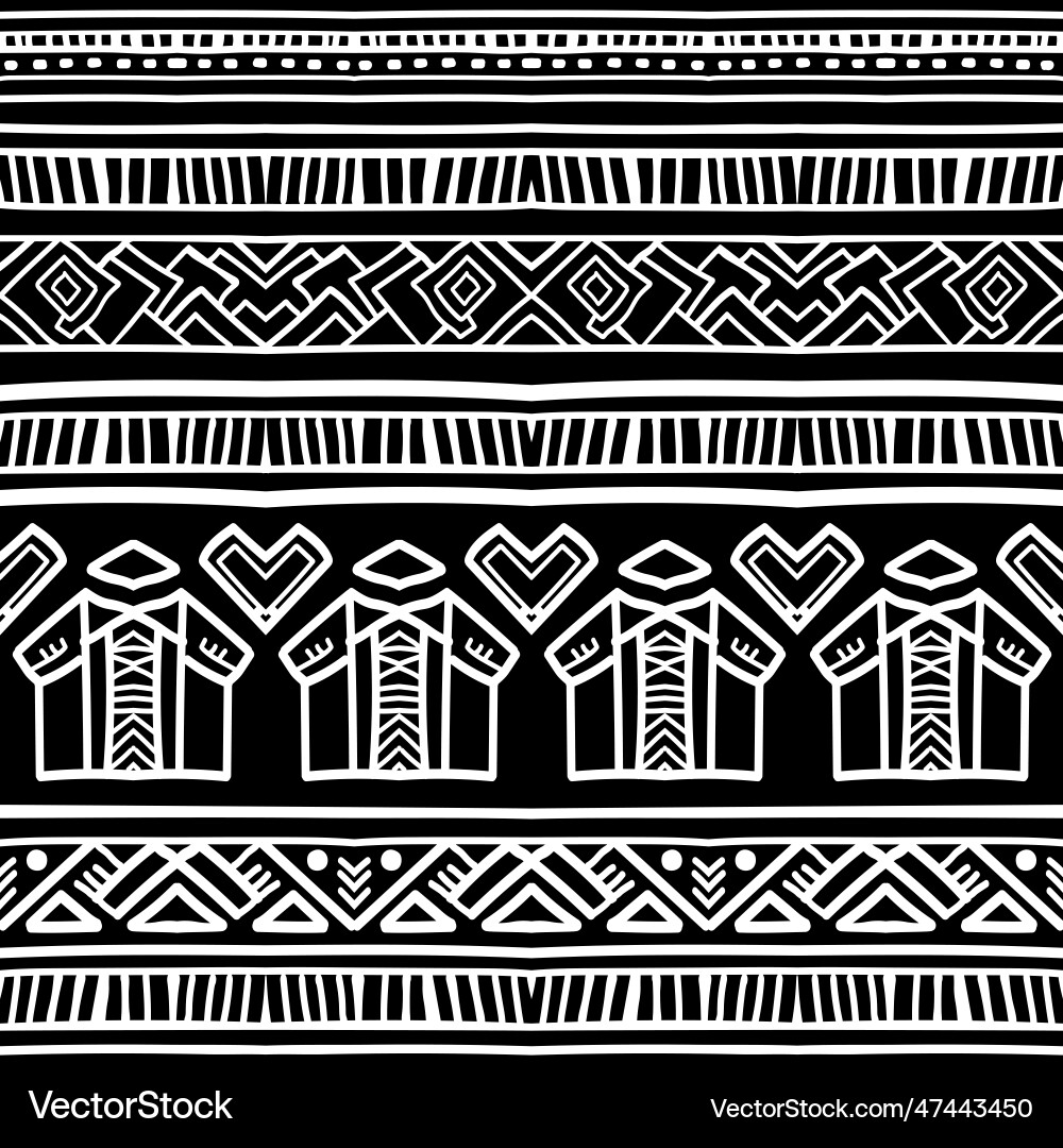 Native ethnische nahtlose Muster schwarz und weiß Native ethnische nahtlose Muster schwarz und weiß vektorbild