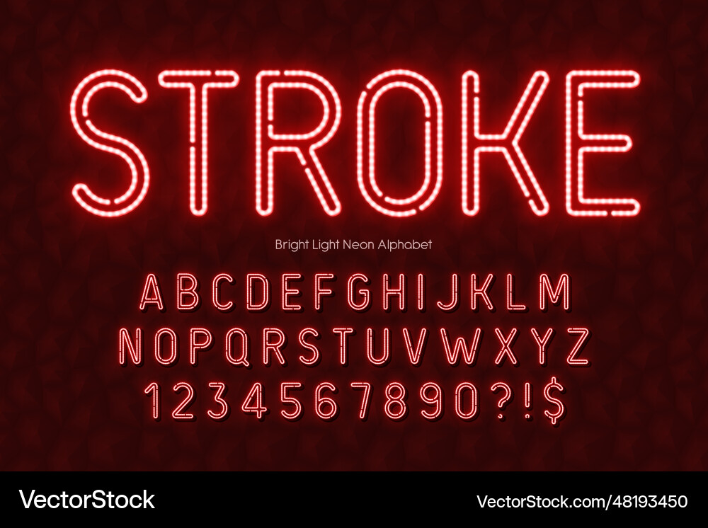 Neonlicht 3d Alphabet retro-futuristisches Original Neonlicht 3d Alphabet retro-futuristisches Original vektorbild
