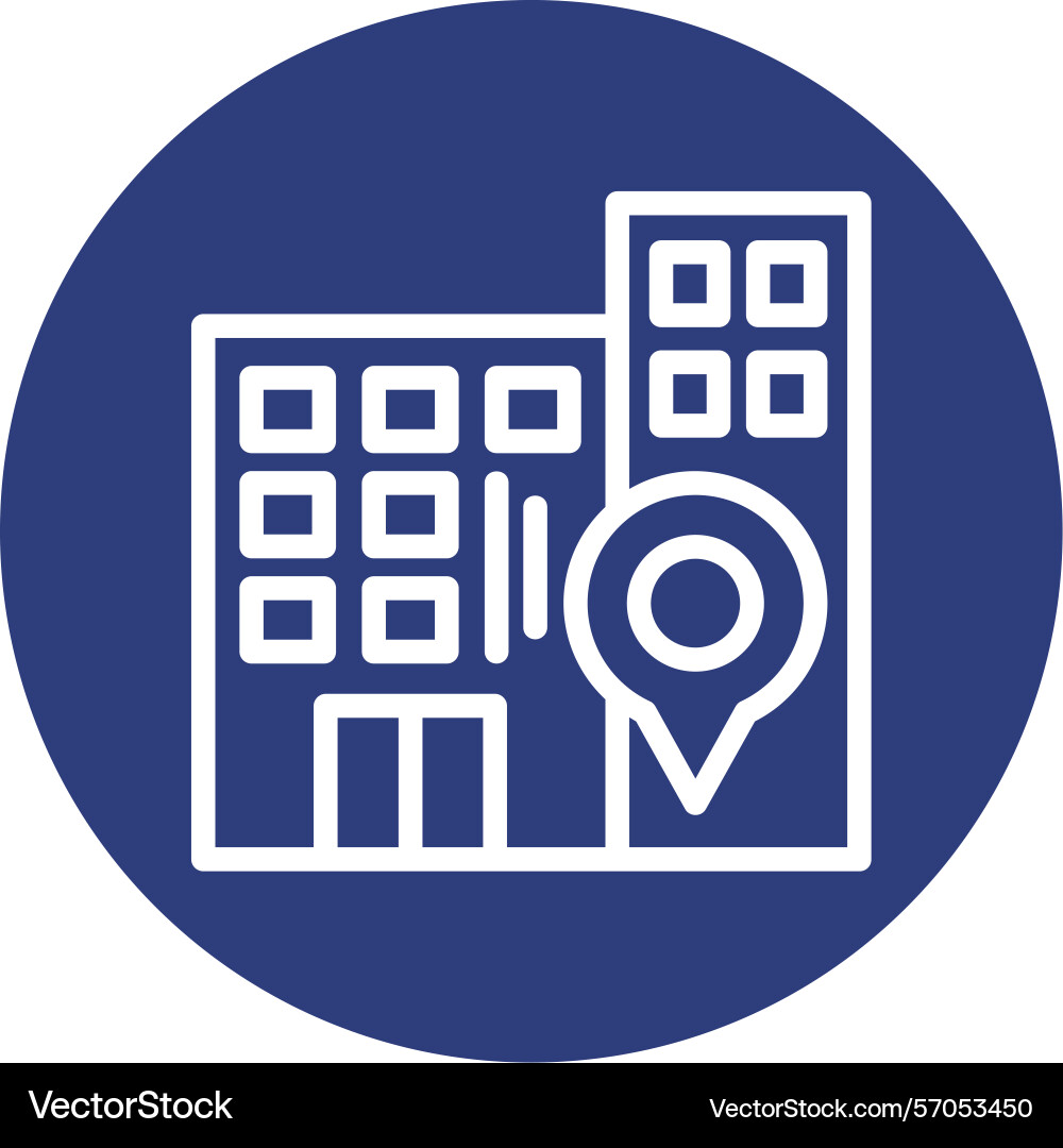 Office building line circle style icon design Vector Image