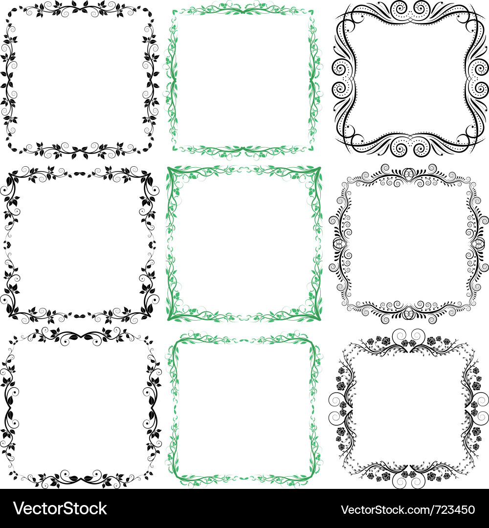 Ornamental Floral Frames vector image