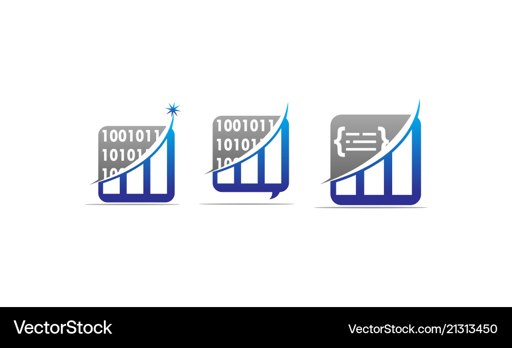 Programming code solutions set Programming code solutions set vector image