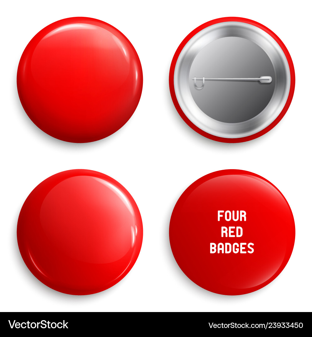Red Glossy Web Buttons & Badges vector image
