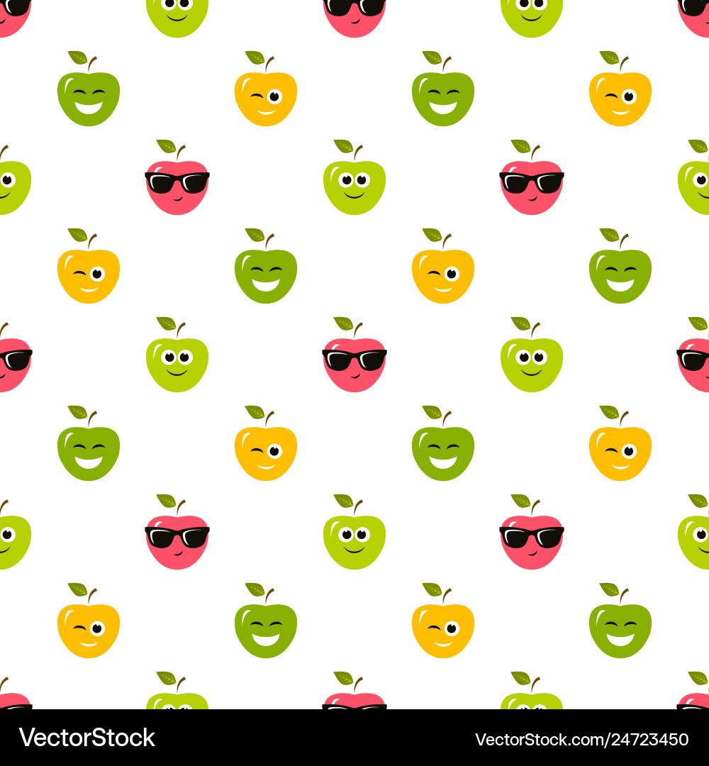 Seamless pattern with colorful apples Seamless pattern with colorful apples vector image