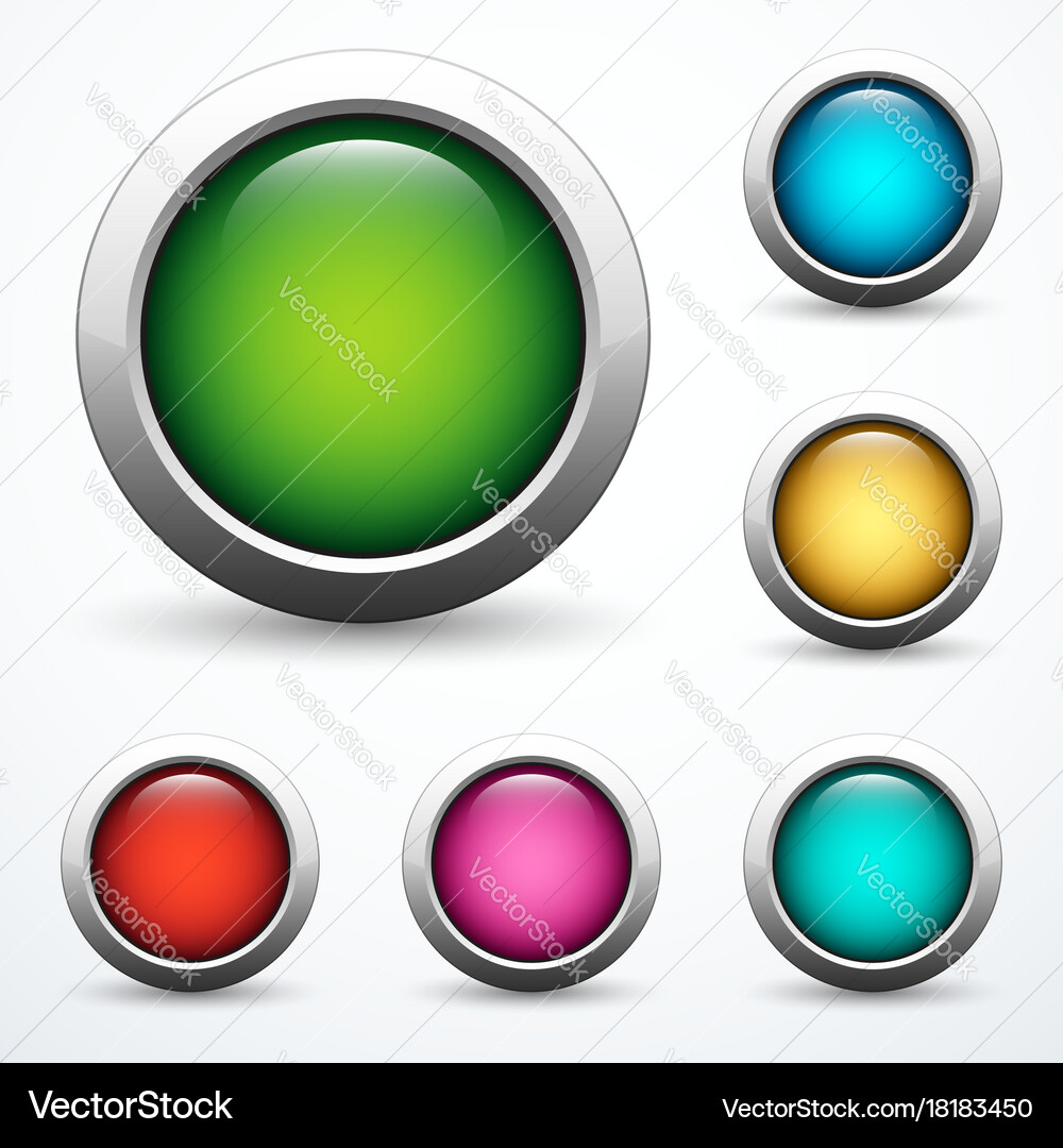 Set of round buttons vector image