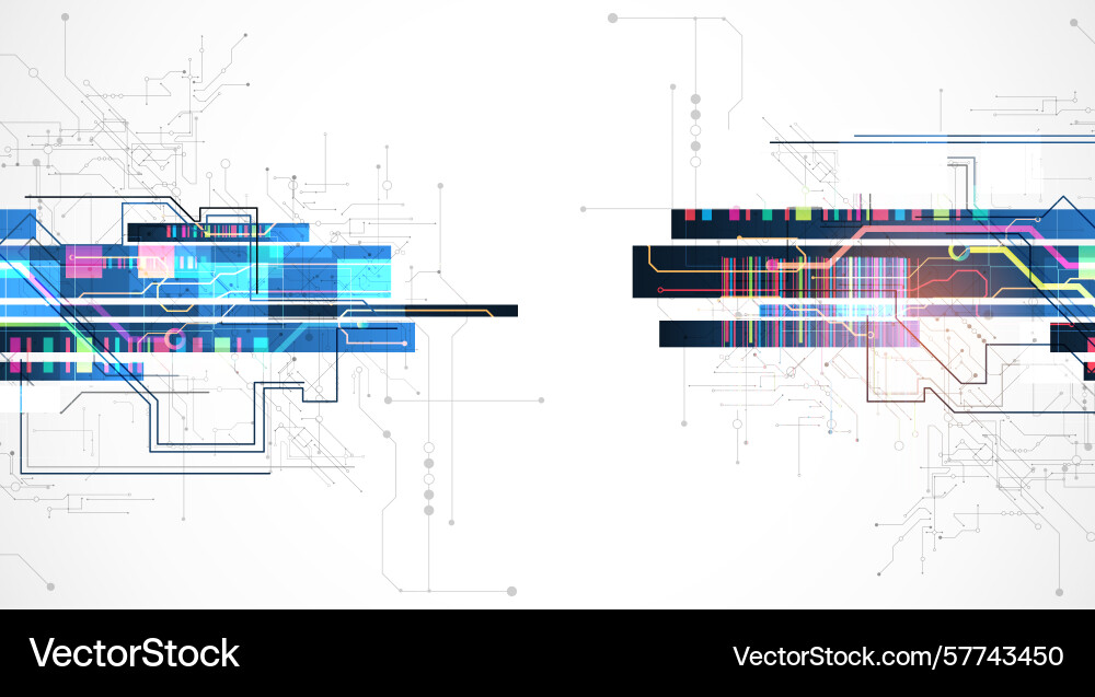 Technological background with colorful squares Vector Image