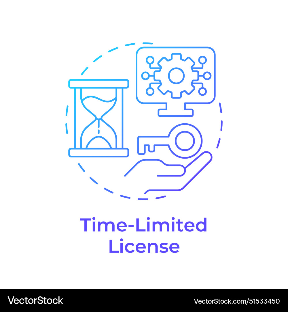 Time-limited license blue gradient concept icon Time-limited license blue gradient concept icon vector image